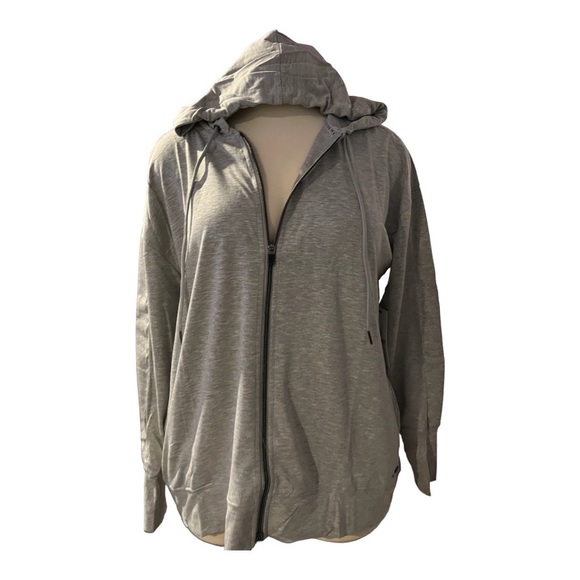 Nine West Active gray zip front hoodie jacket with pockets - Picture 3 of 8